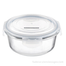 Borosilicate Glass Round Food Storage with plastic lids